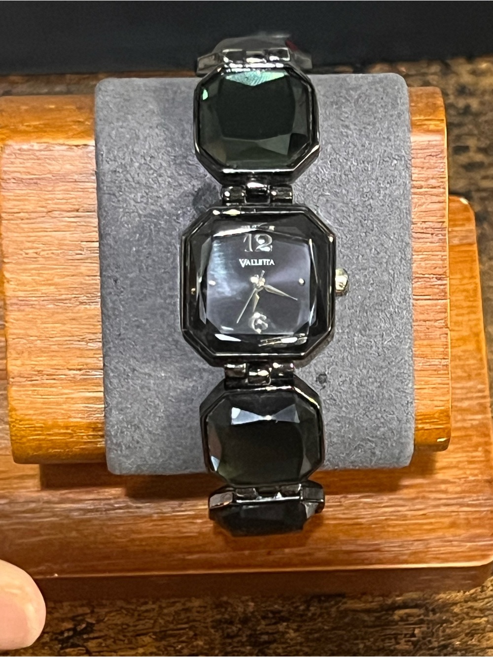 Vallita Black Gem-Link Women's Bracelet Watch